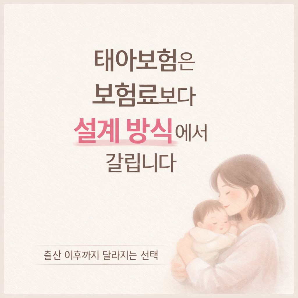 태아보험은 보험료보다 ‘설계 방식’에서 갈립니다.